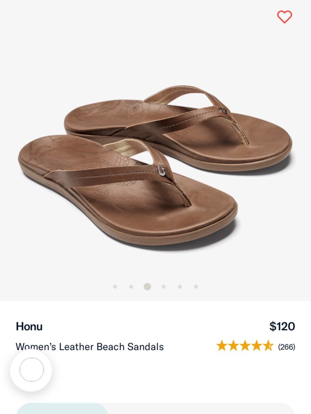 OluKai Women's Honu Leather Flip Flop Sandals in Brown